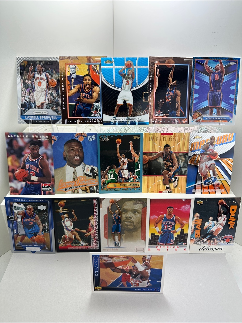 Knicks Stephon Marbury/Latrell Sprewell/Allan Houston/Ewing/LJ lot of 16